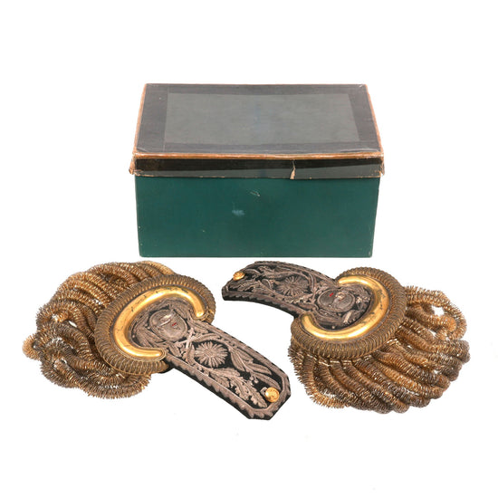 Original Argentinian Late 19th Century General’s Bullion Shoulder Boards in Original Box by Marque de Fabrique - French Import Original Items