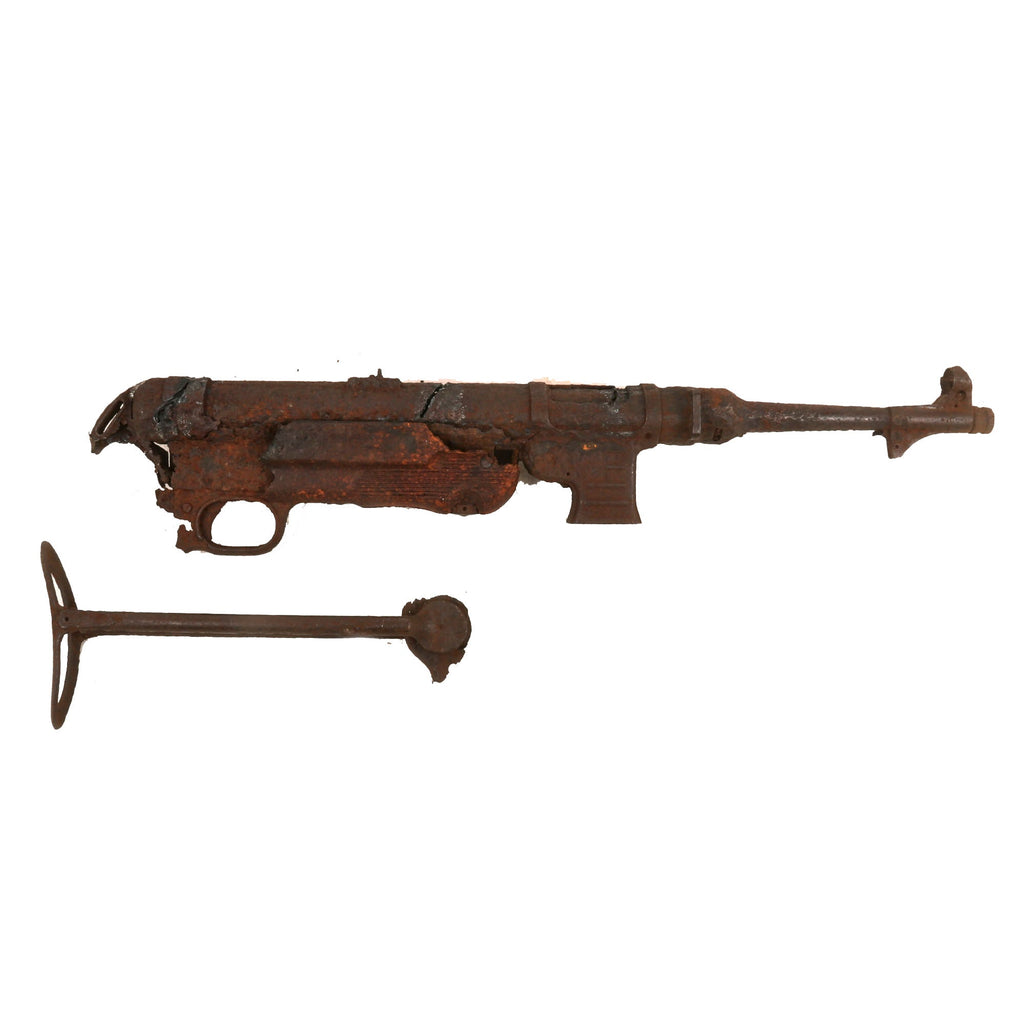 Original German WWII Battlefield "Dug Up" Relic MP 40 Inert Display Submachine Gun - Maschinenpistole 40 Original Items