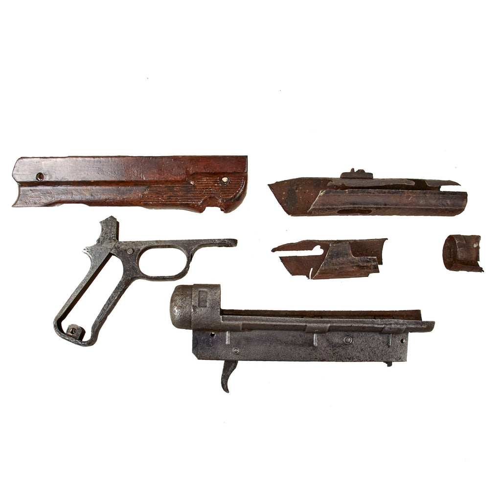 Original German WWII Falaise Pocket Battlefield "Dug Up" Relic MP 40 Inert Submachine Gun Parts Set with Provenance - Maschinenpistole 40 Original Items