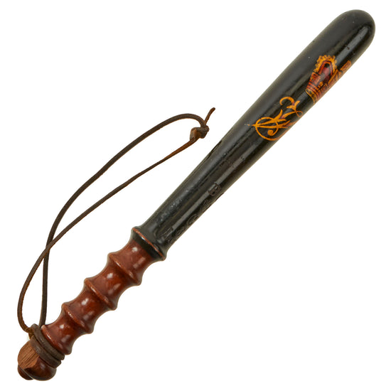 Original British Victorian Painted Mounted Bobby Police Truncheon with V.R. Proof & Inspector Stamps - Circa 1880 Original Items