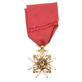 Original French Napoleonic Era Royal and Military Order of St. Louis Knight’s Cross with Ribbon - Cross Made of Gold