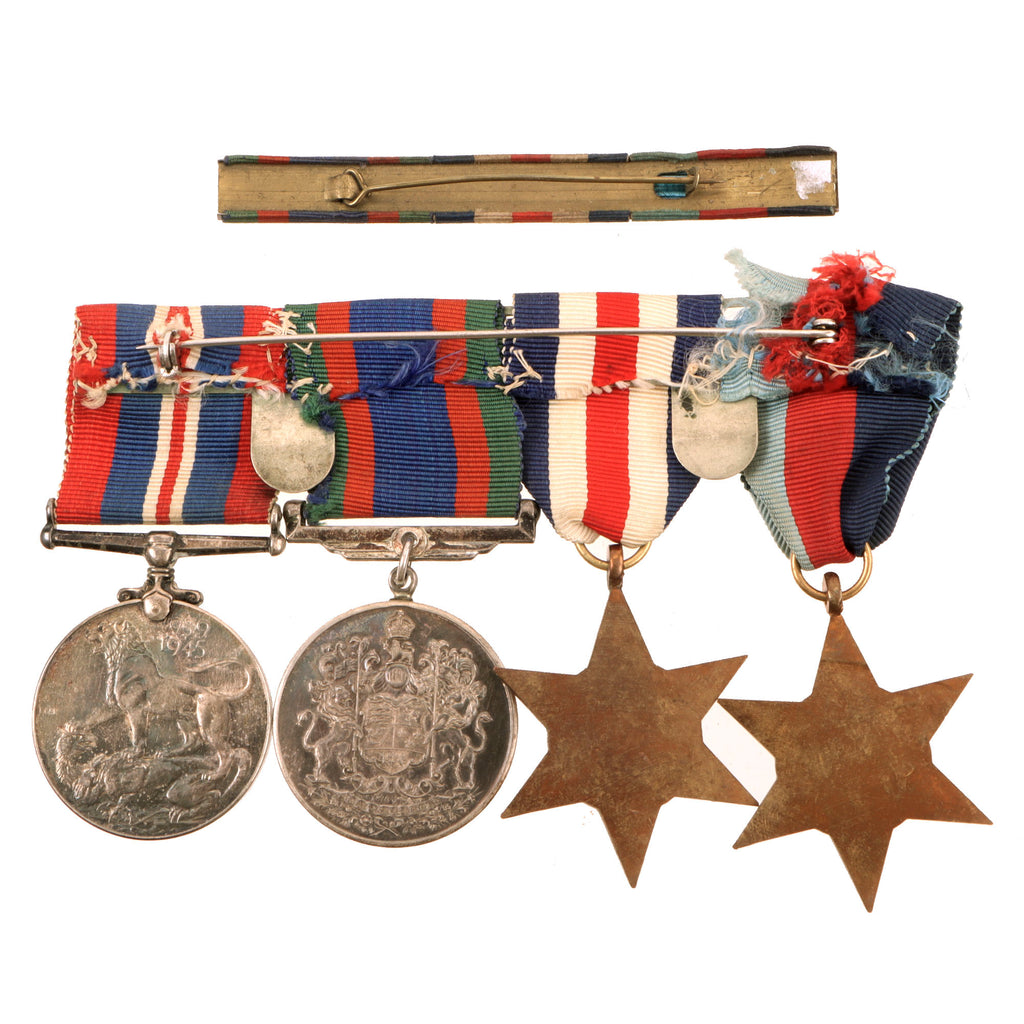 Original Canadian WWII Medal Bar with Ribbon Bar - Unnamed