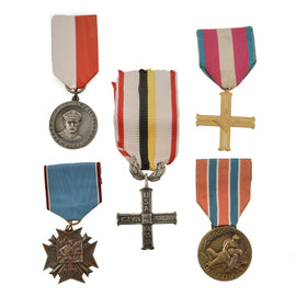 Original Polish WWI & Cold War Era Polish-American Veterans Association SWAP Commemorative Medals & Crosses with Józef Piłsudski Medal - Lot of 5