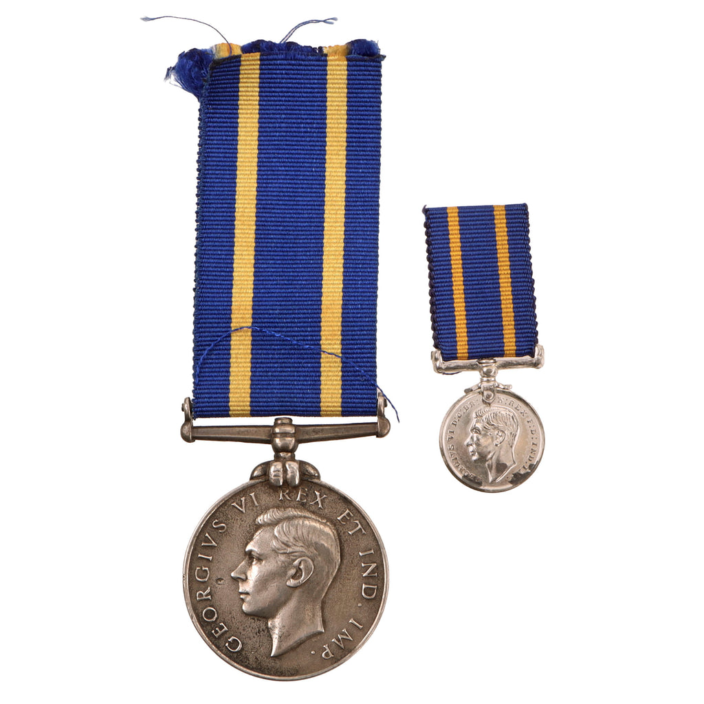 Original Canadian WWII Era George VI Royal Canadian Mounted Police Long Service Medal with Mini Medal - Unnamed