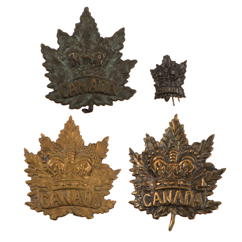 Original Canadian Boer War Era Helmet & Collar Badge Lot - 4 Total