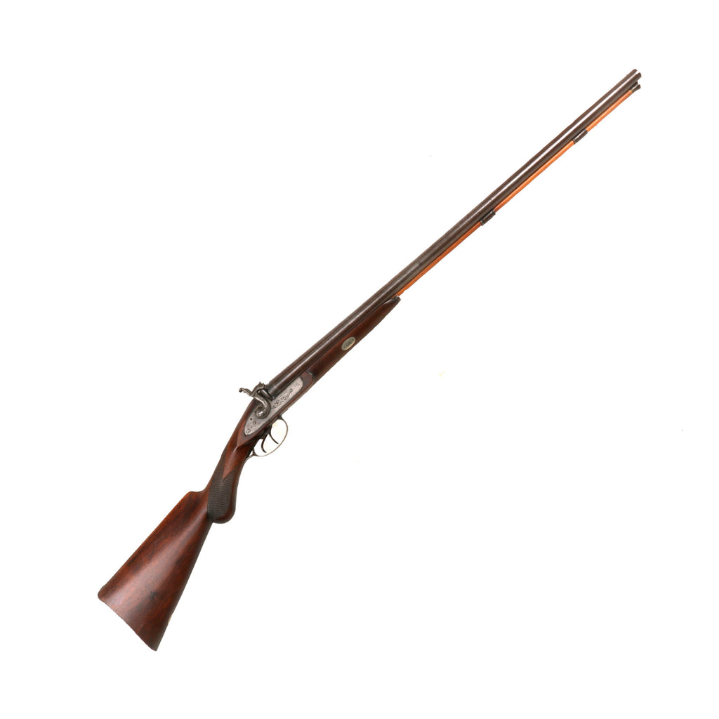 Original Belgian 14 Bore Double Barrel Percussion Shotgun by Parker for the U.S. Frontier Market - circa 1860 Original Items
