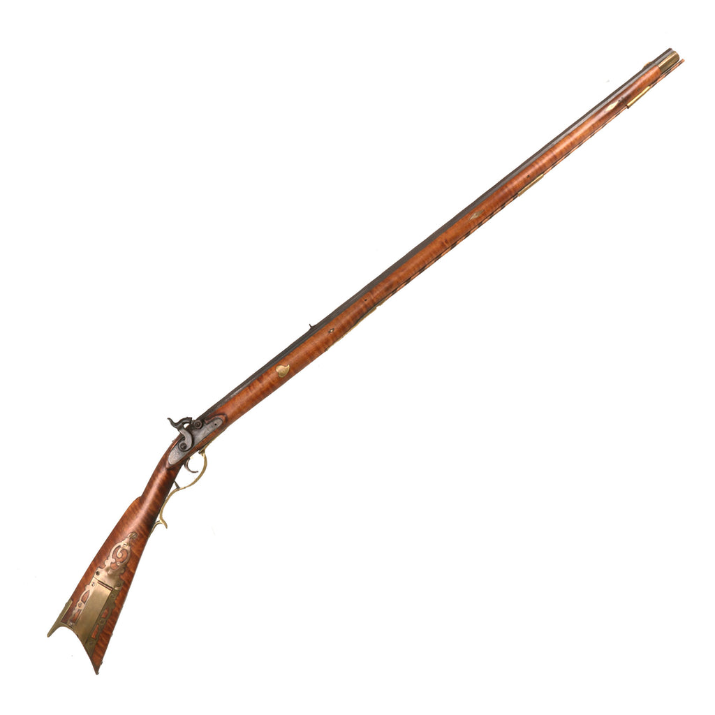 Original U.S. Pennsylvania Percussion Hunting Rifle by Brown & Hirth with Tiger Flame Maple Stock - circa 1840 Original Items