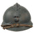 Original French WWI Issue Model 1915 Infantry Adrian Helmet in Horizon Blue with Scarce 1st Pattern Liner & Chinstrap (Copy) Original Items