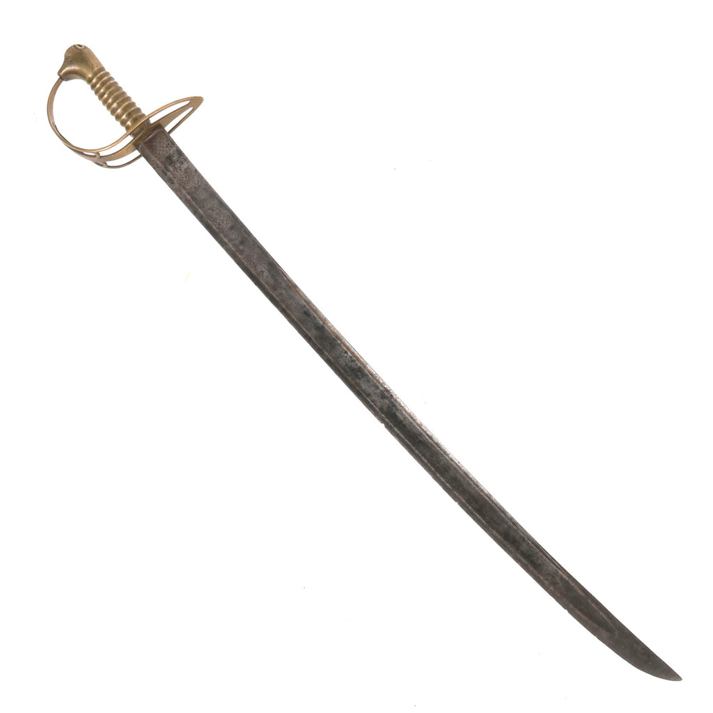 Original U.S. American Revolutionary War Era Monsterhead Mounted Saber with Gorgeously Engraved Blade & Stirrup Hilt - Circa 1765 Original Items