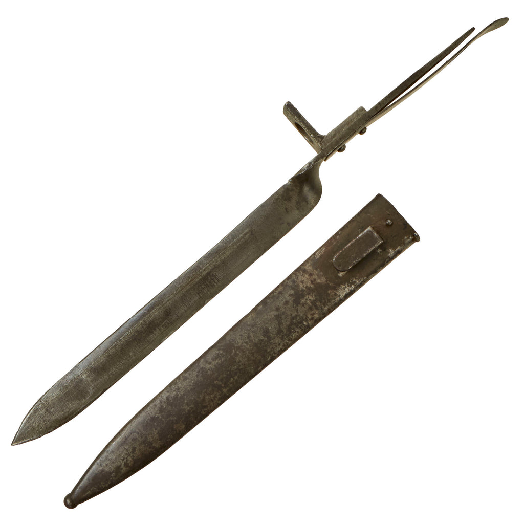 Original Austrian WWI Ersatz Bayonet with Scabbard & Unit Markings for the M1895 Mannlicher Rifle Original Items