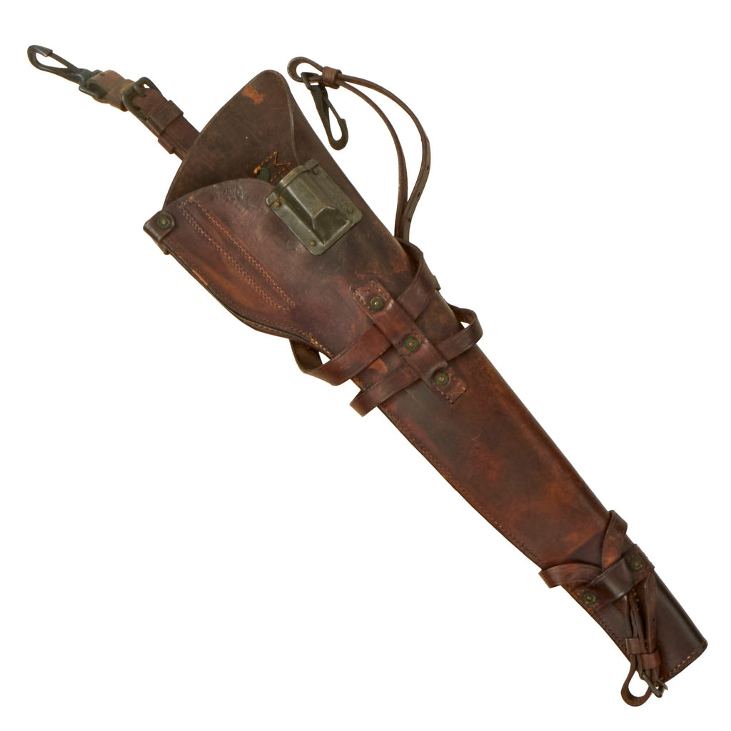 Original U.S. WWII M1 Carbine Leather Scabbard byJeffersonville Quartermaster Depot - Dated 1944 Original Items