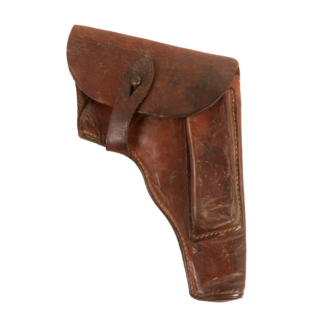 Original German WWII Polish Radom Pistol Brown Leather Holster - Pistolet wz. 35 Vis Original Items
