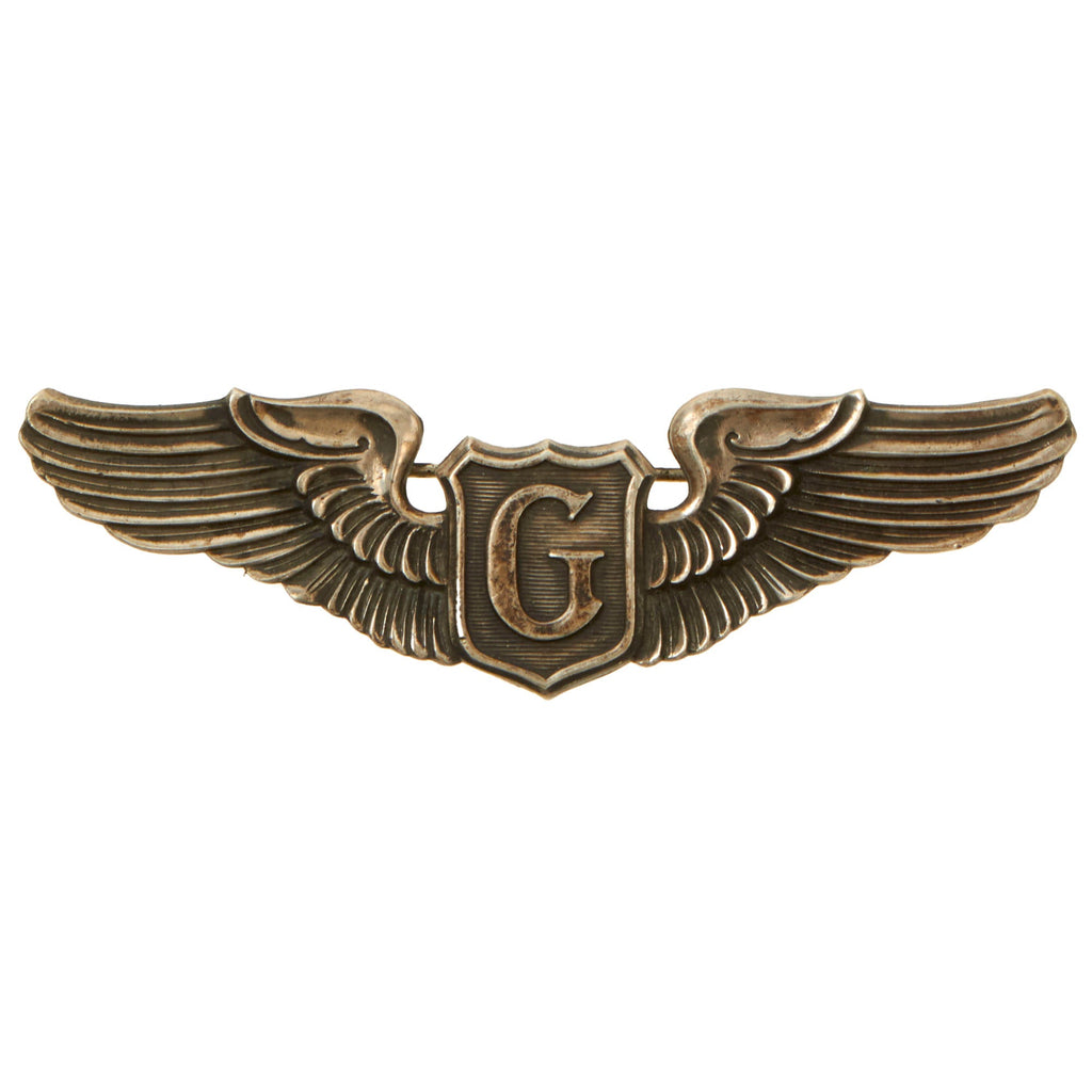 Original U.S. WWII Sterling Silver Glider Pilot Wings - Pinback Original Items