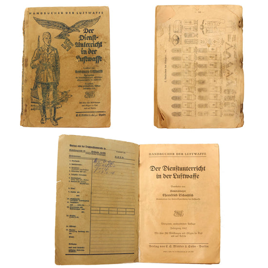 Original German WWII Luftwaffe Airforce Field Manual Handbook - Service Training in the Luftwaffe 1942 Edition Original Items