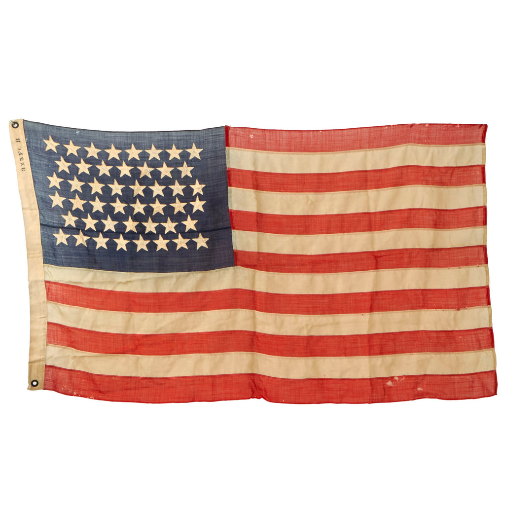 Original U.S. Pre-WWI 1907-1912 46 Star Multi-Piece Cloth National Flag by Horstmann of Philadelphia - 3 x 5 Feet Original Items