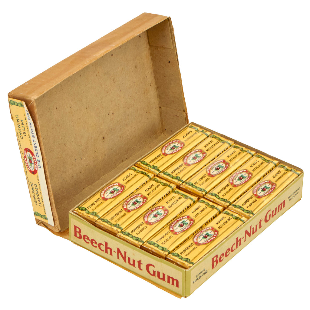 Original U.S. WWII Sealed Pack of Peppermint Flavored Beech-Nut Chewing Gum Original Items
