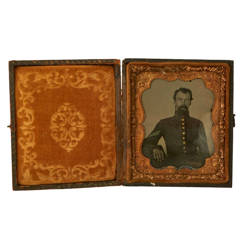 Original U.S. Civil War Sixth Plate Tintype of Union Infantry Sergeant in Complete Frame Original Items