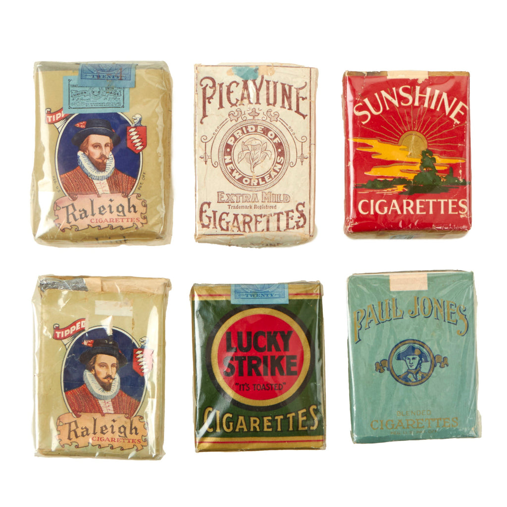 cigarette packs for sale Original U.S. WWII Cigarette Pack Wrappers Filled for Display