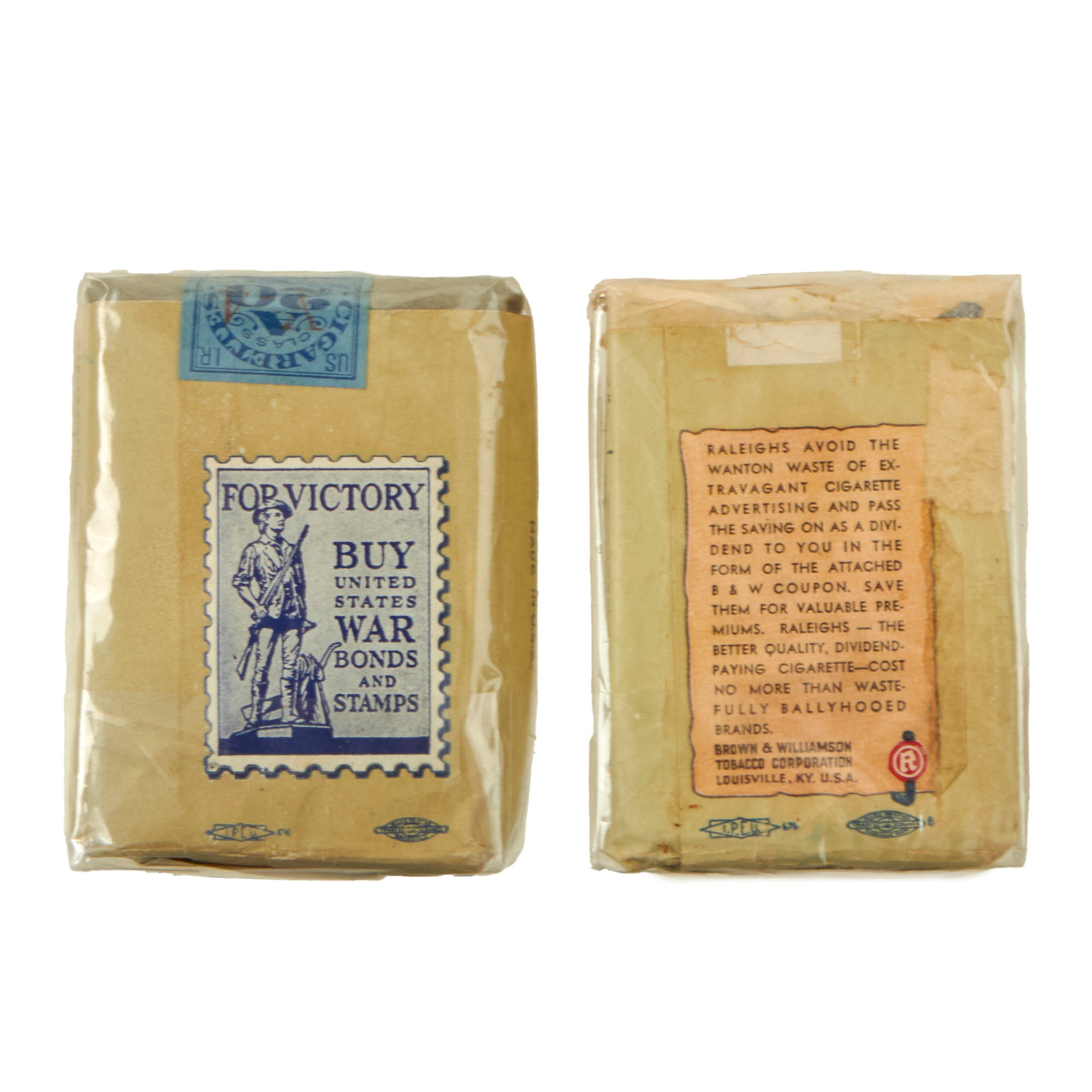 cigarette pack wrapper Original U.S. WWII Cigarette Pack Wrappers Filled for Display