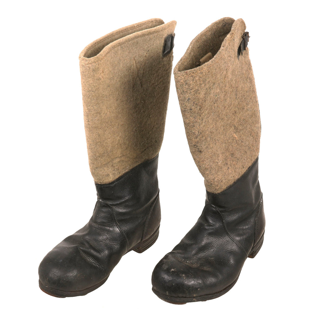 Original German WWII Wool Felt Sentry Winter Boots - Size 29cm Original Items