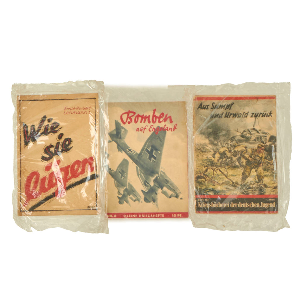 Original German WWII Lot of 3 HJ National Youth Organization Magazines - Back from Swamp & Jungle & Bombs on England Original Items