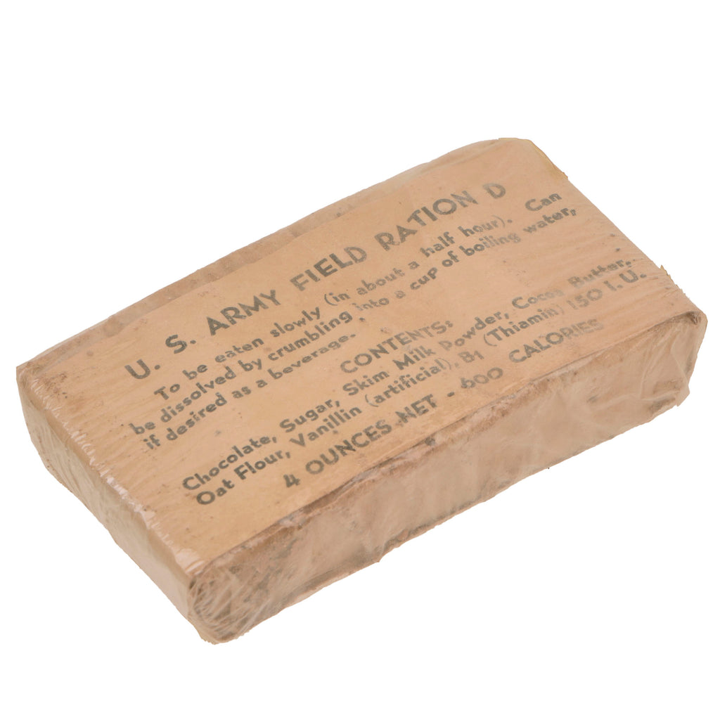 Original U.S. WWII Early War D-Ration with White Label - Rare - Field Ration D