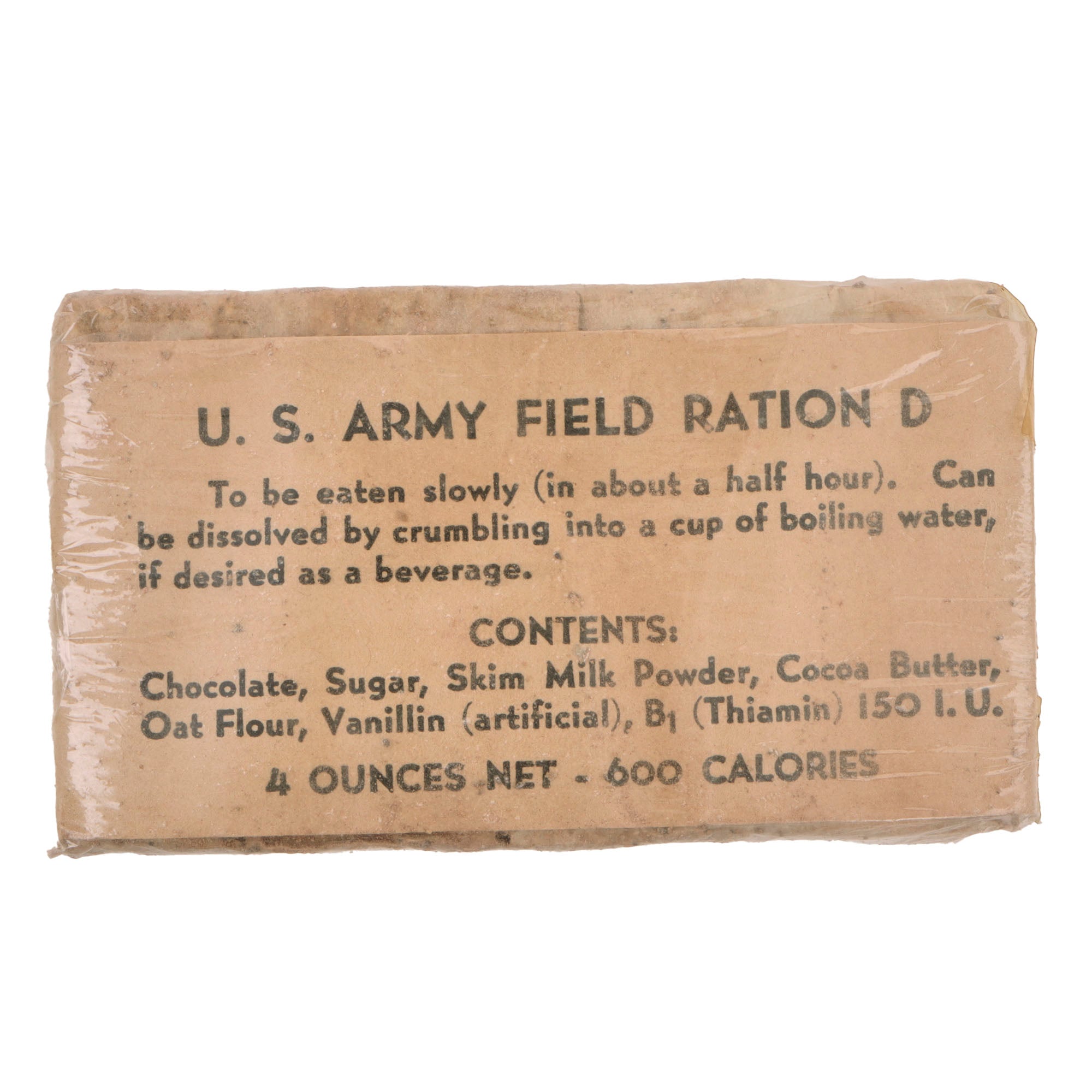 Famous D Ration Original U.S. WWII Early War D-Ration with White Label - Rare - Field ...