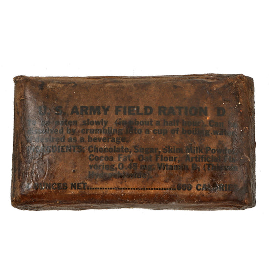Original U.S. WWII Army Unopened Field Ration D Bar by Wm. Wrigley Jr. Company Original Items