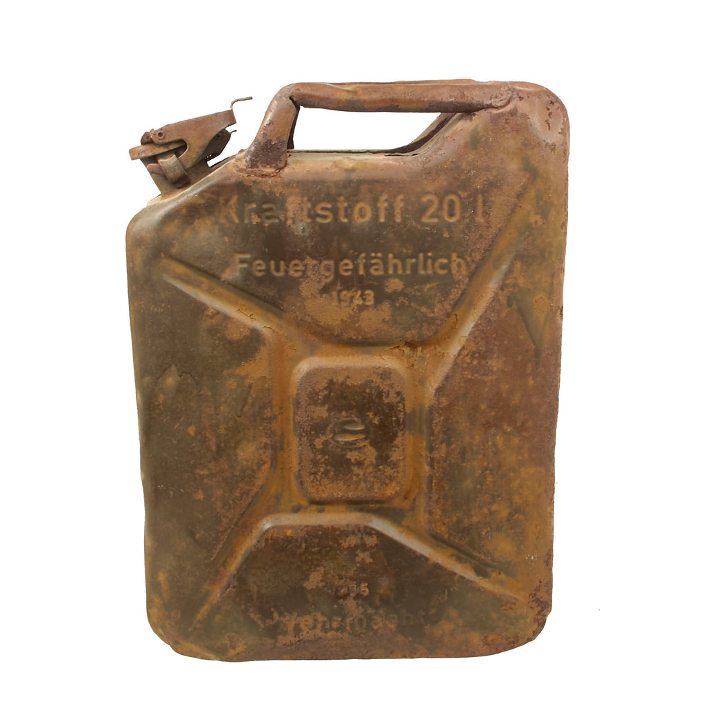 Original German WWII Wehrmacht 20 Liters Petrol Jerry Can by Rocher - Dated 1943 Original Items