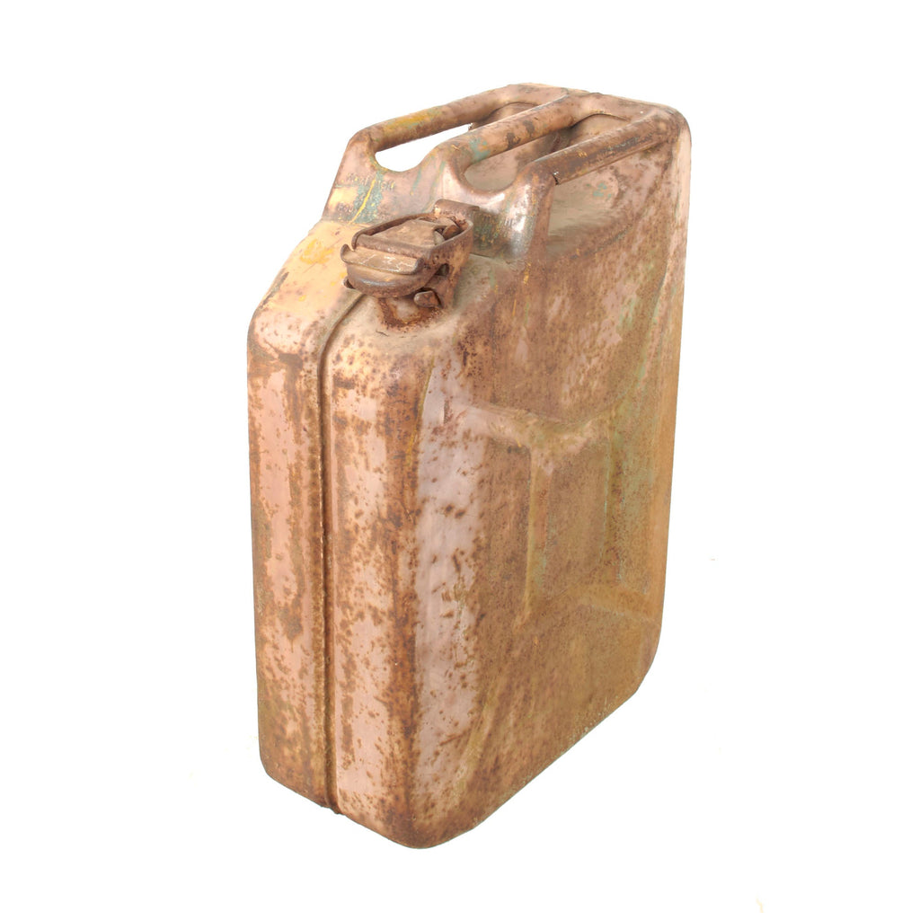 Original German WWII Wehrmacht 20 Liters Petrol Jerry Can with Afrikakorps Pink Paint Original Items
