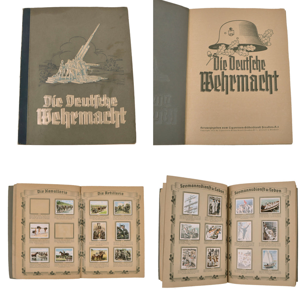 Original German WWII Die Deutsche Wehrmacht 1936 German Cigarette Card Album - 240+ Photos Present