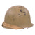 Original Israeli War of Attrition (1967 to 1973) Modified French Modèle 1951 Helmet with Desert Camouflage Paint - Liner & Chinstrap