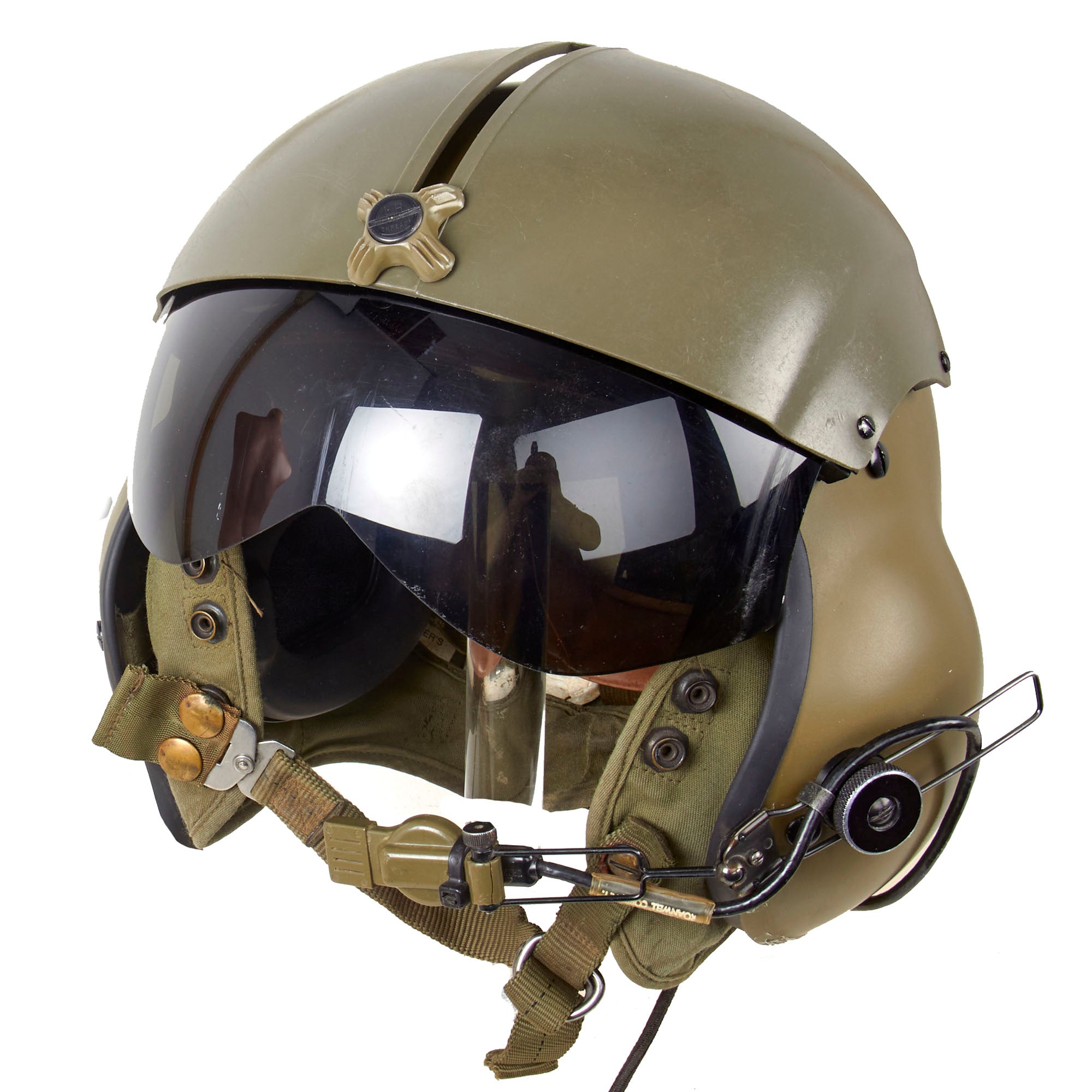 bell helicopter helmet Original U.S. Cold War Era Helicopter Pilot Astrocom SPH-4 Helmet - Dated 1984