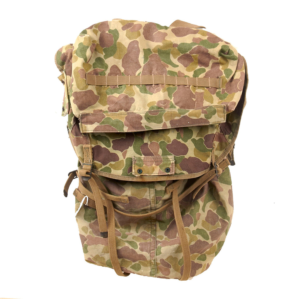 Original U.S. WWII M1942 Camouflage Jungle Pack by Indianapolis Tent & Awning Co. - Dated 1943 Original Items