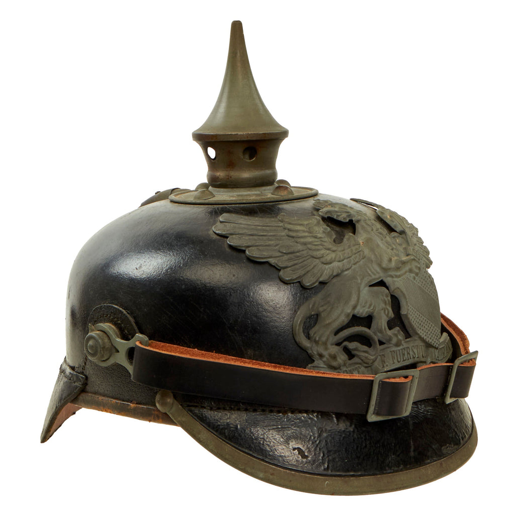 Original Imperial German WWI Grand Duchy of Baden M1915 Infantry EM/NCO Pickelhaube Helmet - Dated 1916 - Size 58 Original Items