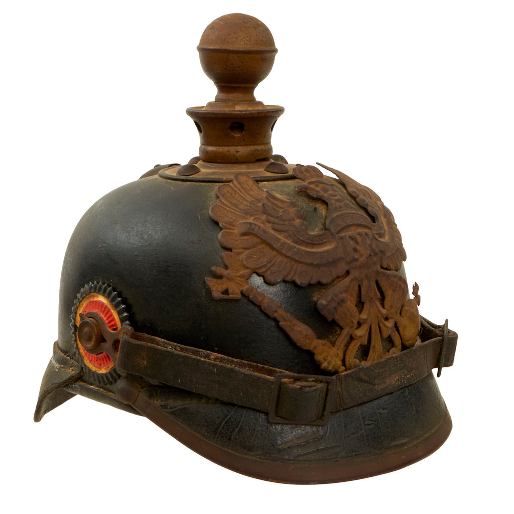 Original German WWI Prussian M1915 Artillery Pickelhaube Helmet - “Kugelhelm”- Complete & Untouched Original Items