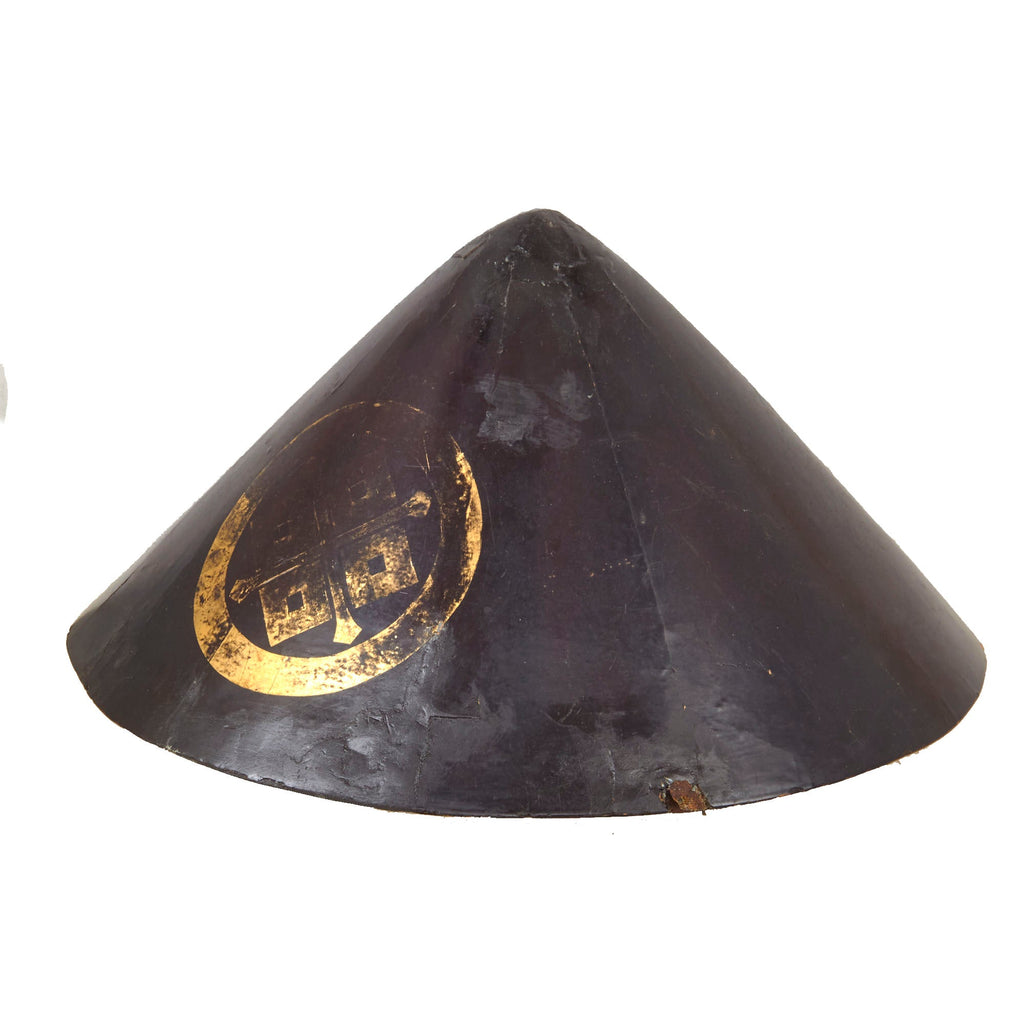Original Japanese Edo Period 19th Century Samurai Jingasa Helmet with Family Crest Original Items