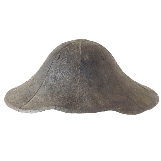 Original Japanese Edo Period Lacquered Iron Samurai Jingasa Helmet with Replaced Lining Original Items