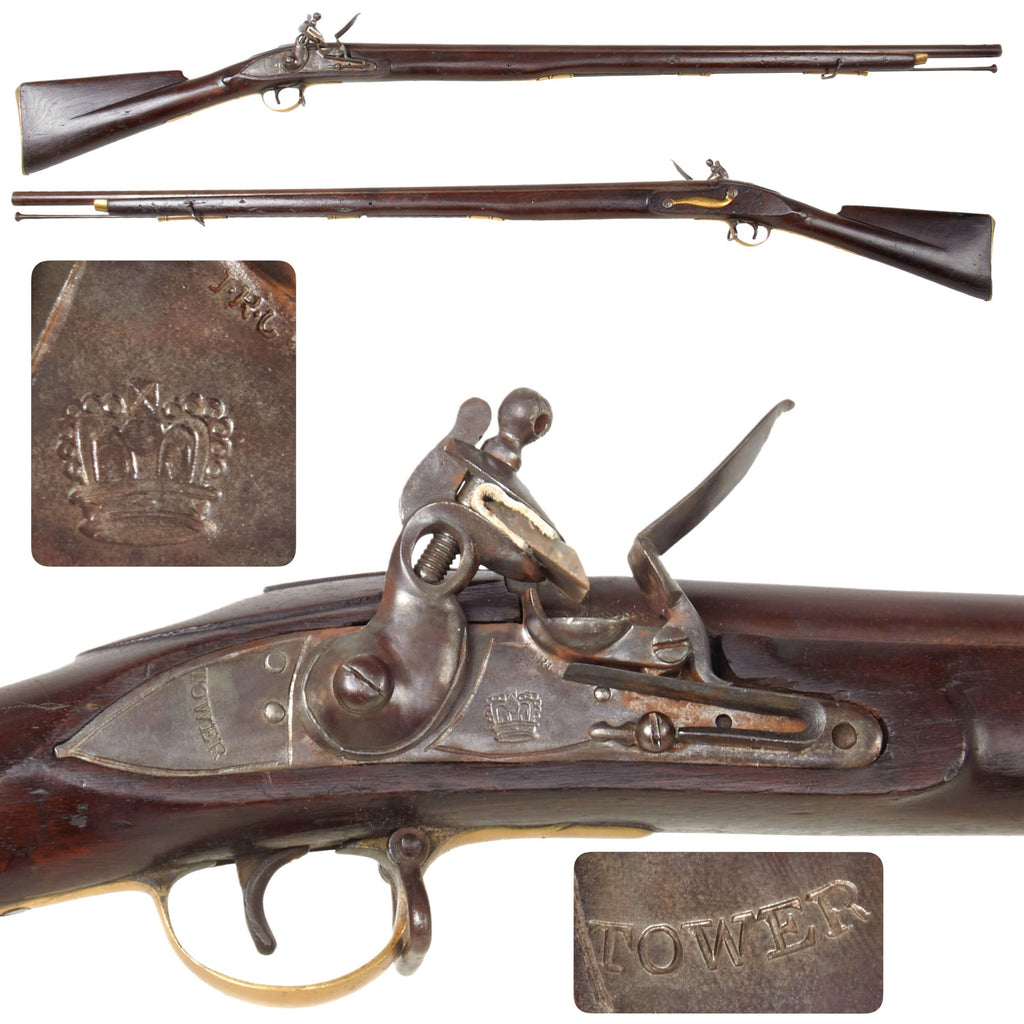 Original British Napoleonic Era P-1796 Third Model Tower Brown Bess Flintlock Musket with Original Plum Finish on Barrel Original Items