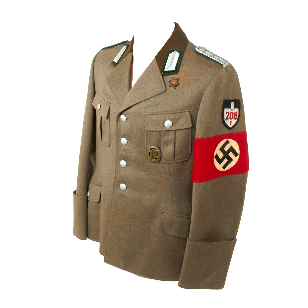 Original German WWII RAD National Labor Service Feldmeister Officer Uniform Tunic with Armband and DRL Sports Badge Original Items