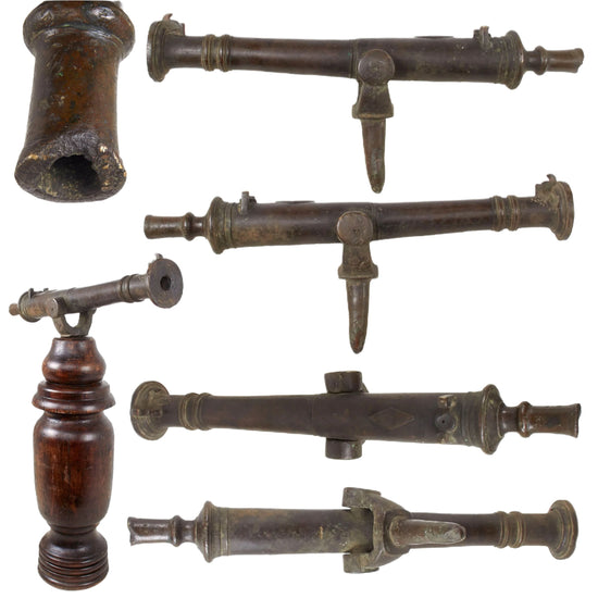 Original 19th Century Indonesian Bronze Lantaka Swivel Cannon Barrel with Base - 27 Inches Long Original Items