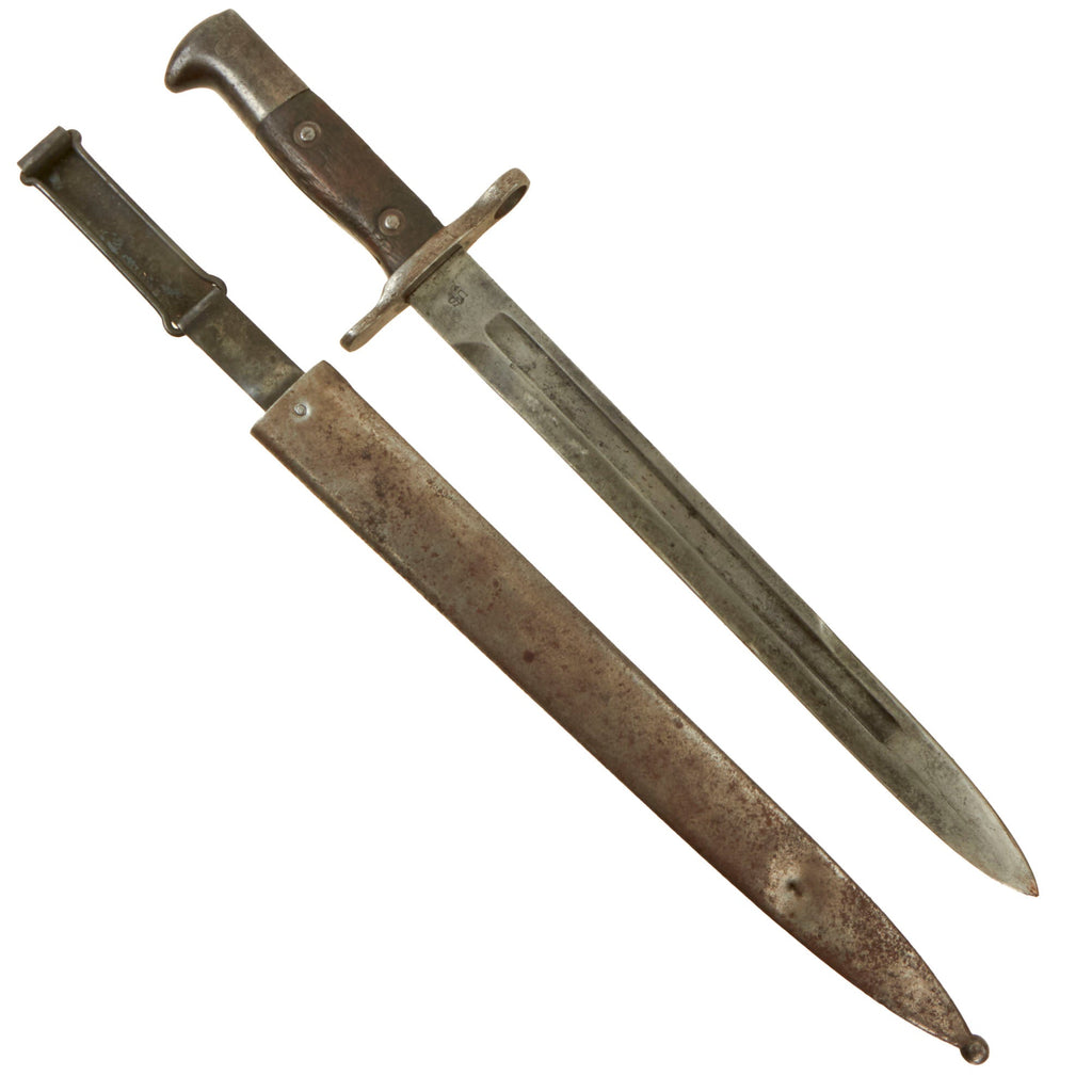Original U.S. Philippine - American War Model 1892 Krag Rifle Bayonet and 2nd Pattern Scabbard - Dated 1902 Original Items
