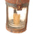 Original U.S. Colonial Revolutionary War Era Punched Tin Lantern with Blown Glass Lense & Retained Candle Original Items