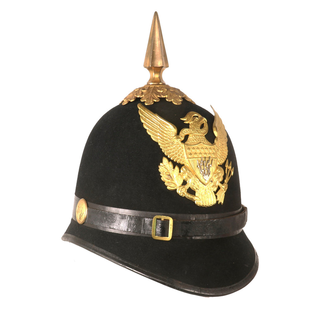 Original U.S. Indian Wars Rare Electrician’s M-1881 Blue Cloth Spiked Pith Helmet Original Items