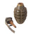 Original U.S. WWII Inert MkII Pineapple Practice Grenade with Yellow Ring & M10A3 Fuze Original Items