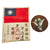 Original U.S. WWII USAAF Pacific Theater Chinese-Made Painted Blood Chit with Flying Tigers Leather Squadron Patch with Chinese Characters - Chinese National Flag Original Items