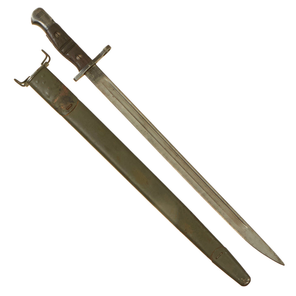 Original U.S. WWI M1917 Enfield Rifle & Trench Gun Bayonet by Remington with Scabbard - Dated 1917 Original Items