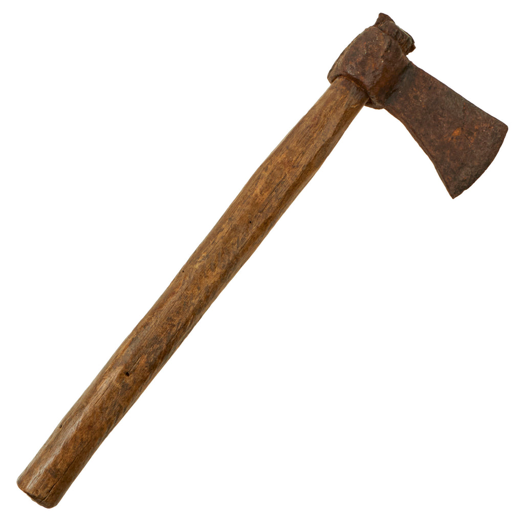 Original U.S. / British Colonial Era Blacksmith Hand Forged Trade Tomahawk with Original Period Shaft - Extremely Scarce Original Items