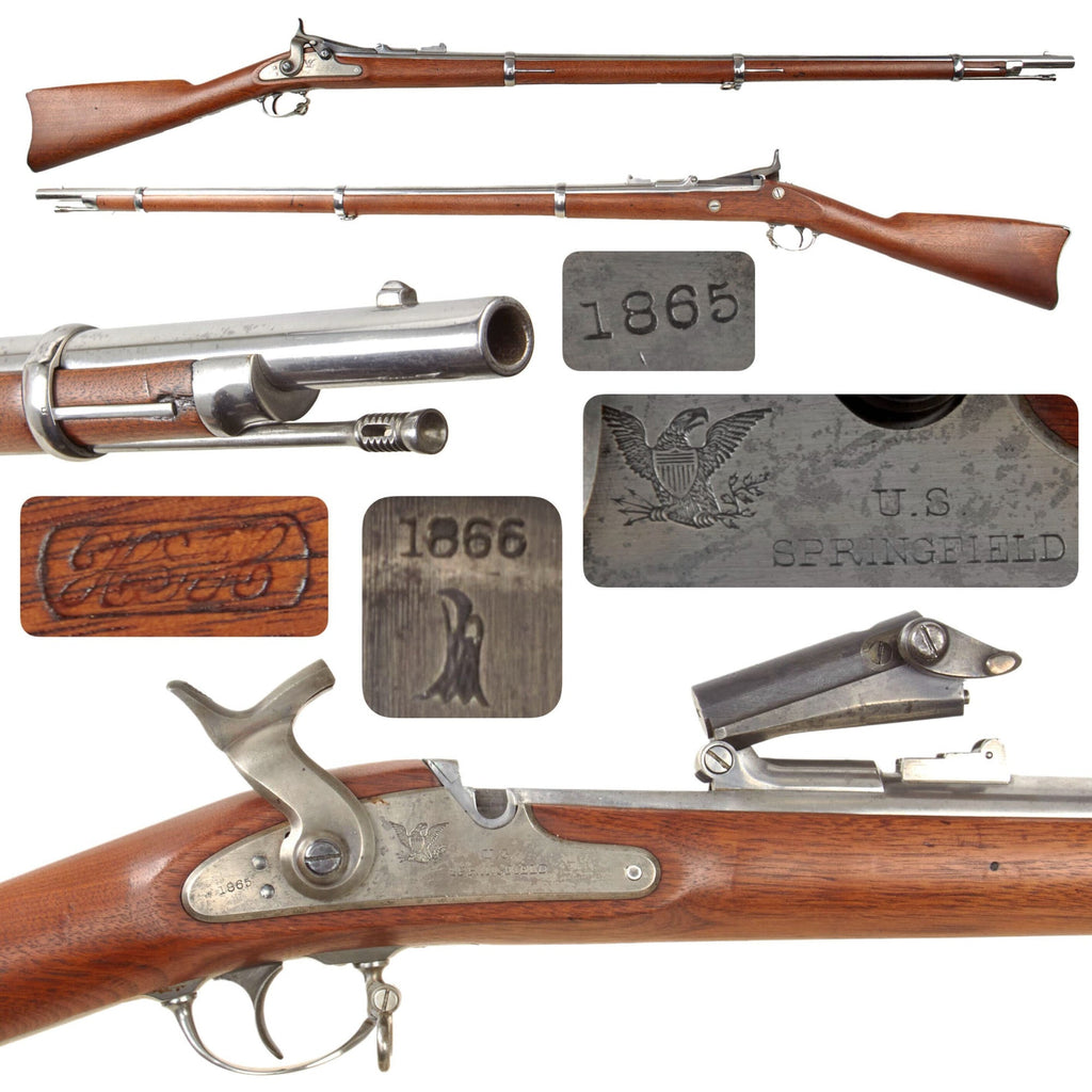 Original U.S. Civil War Springfield M-1863 Rifle Converted to M-1866 Trapdoor Using 2nd Allin System - dated 1865 Original Items