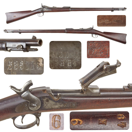 Original U.S. Springfield Trapdoor Model 1884 / 1888 Round Rod Bayonet Rifle Made in 1892 - Serial 536116 Original Items